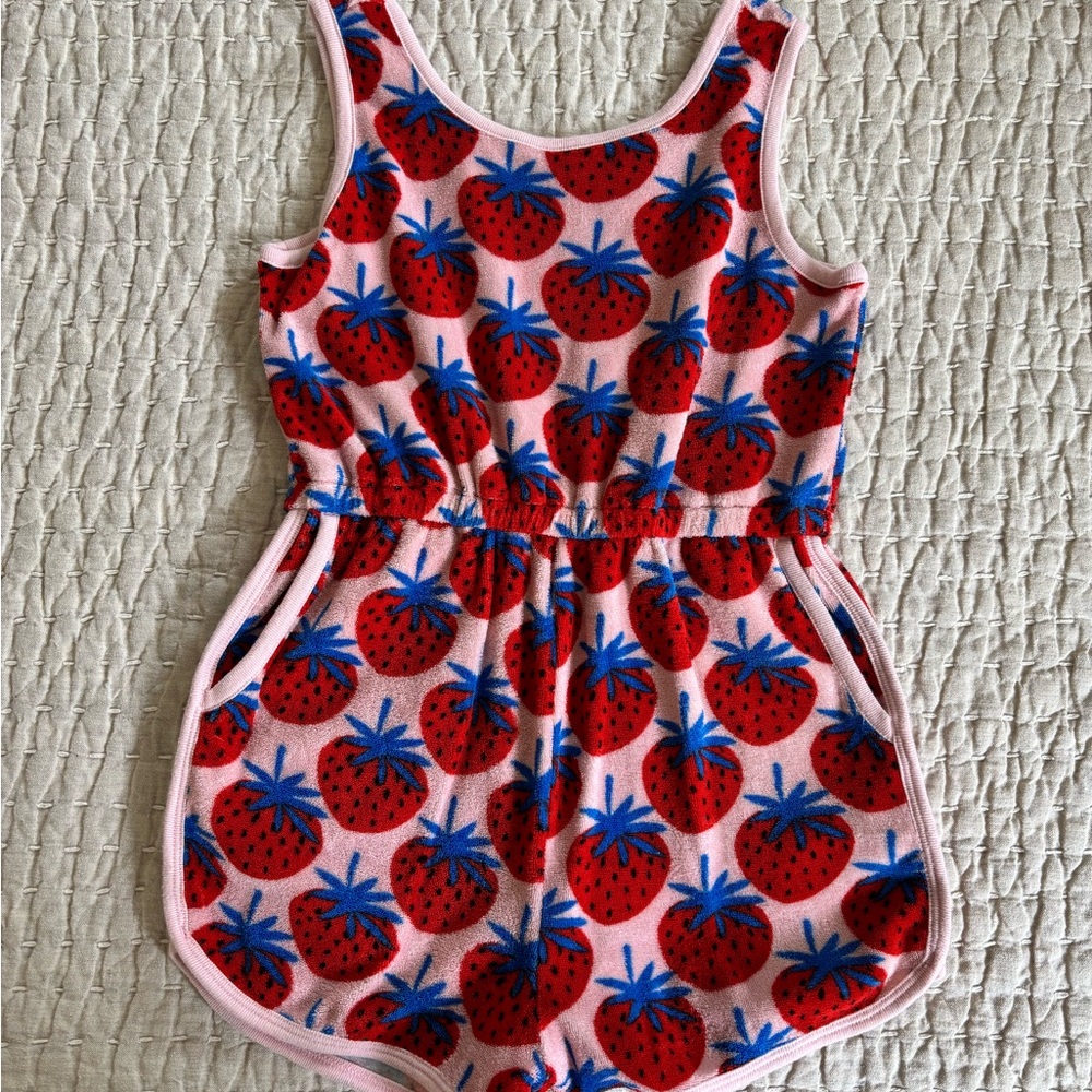 Cute Strawberry Sleeveless Romper
